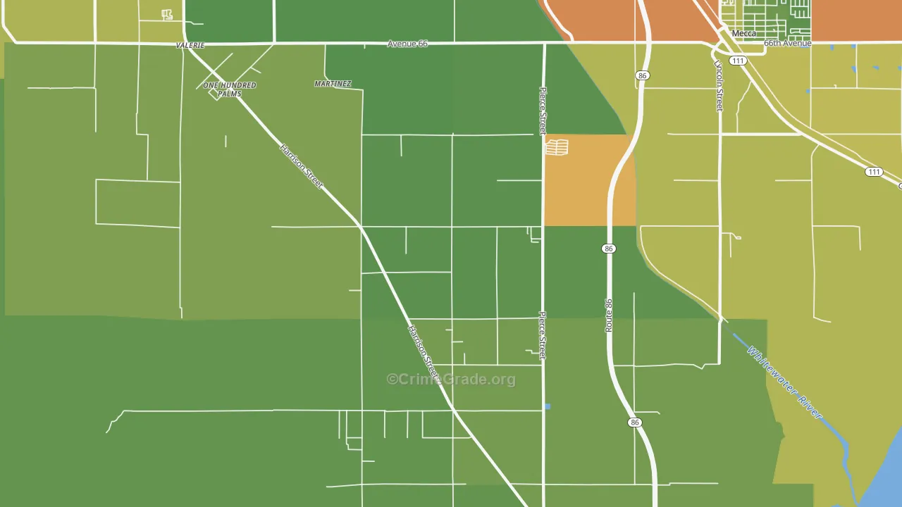 Oasis, CA Map of Vehicle Theft Rates