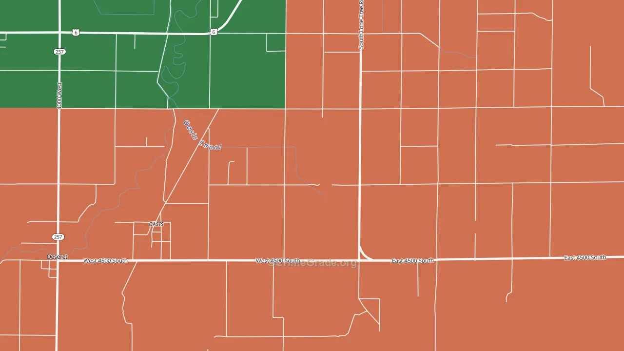 Oasis, UT Map of Vehicle Theft Rates