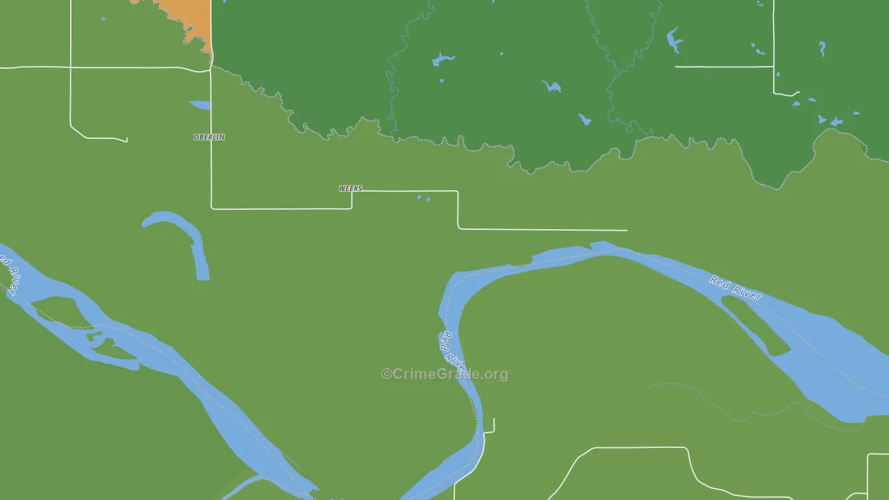 Oberlin, OK Map of Vehicle Theft Rates