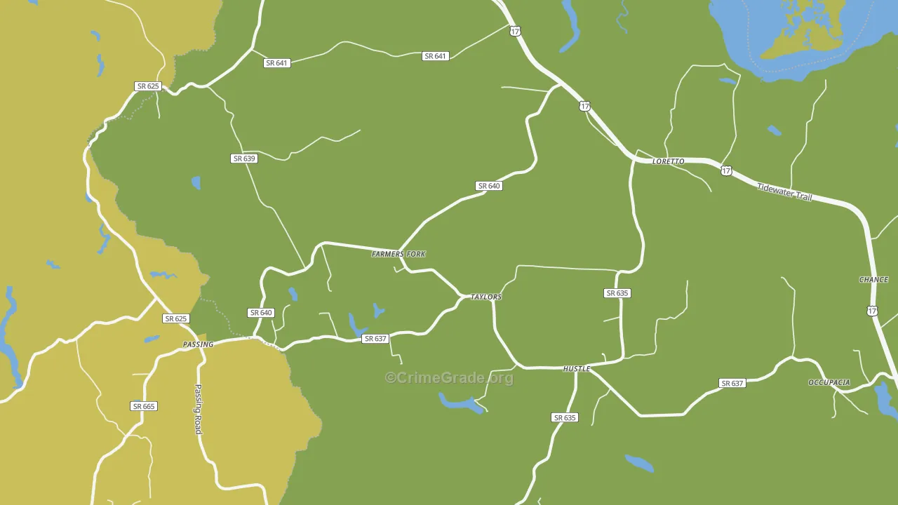 Occupacia, VA Map of Vehicle Theft Rates