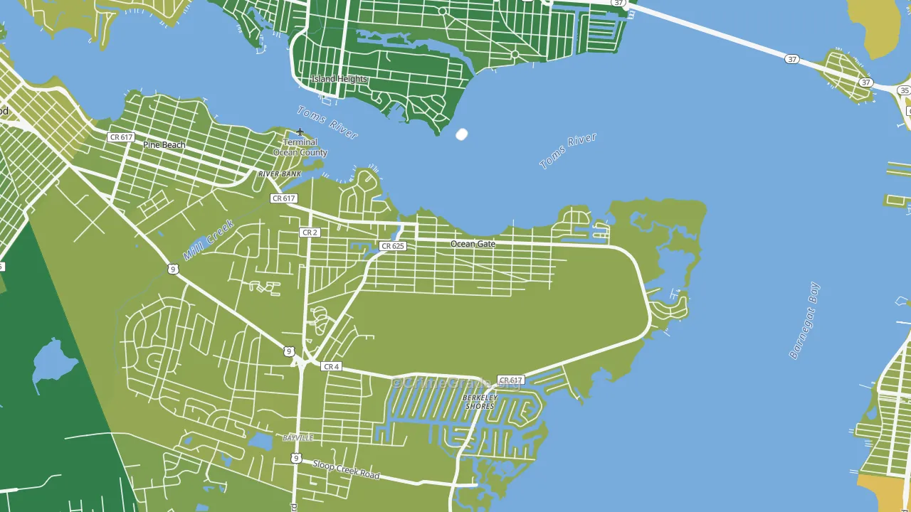 Ocean Gate, NJ Map of Vehicle Theft Rates