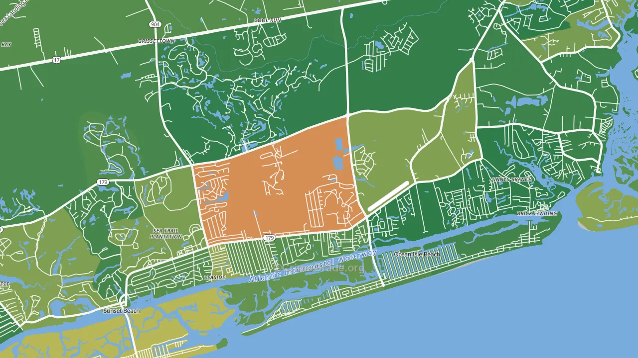 Ocean Isle Beach, NC Map of Vehicle Theft Rates
