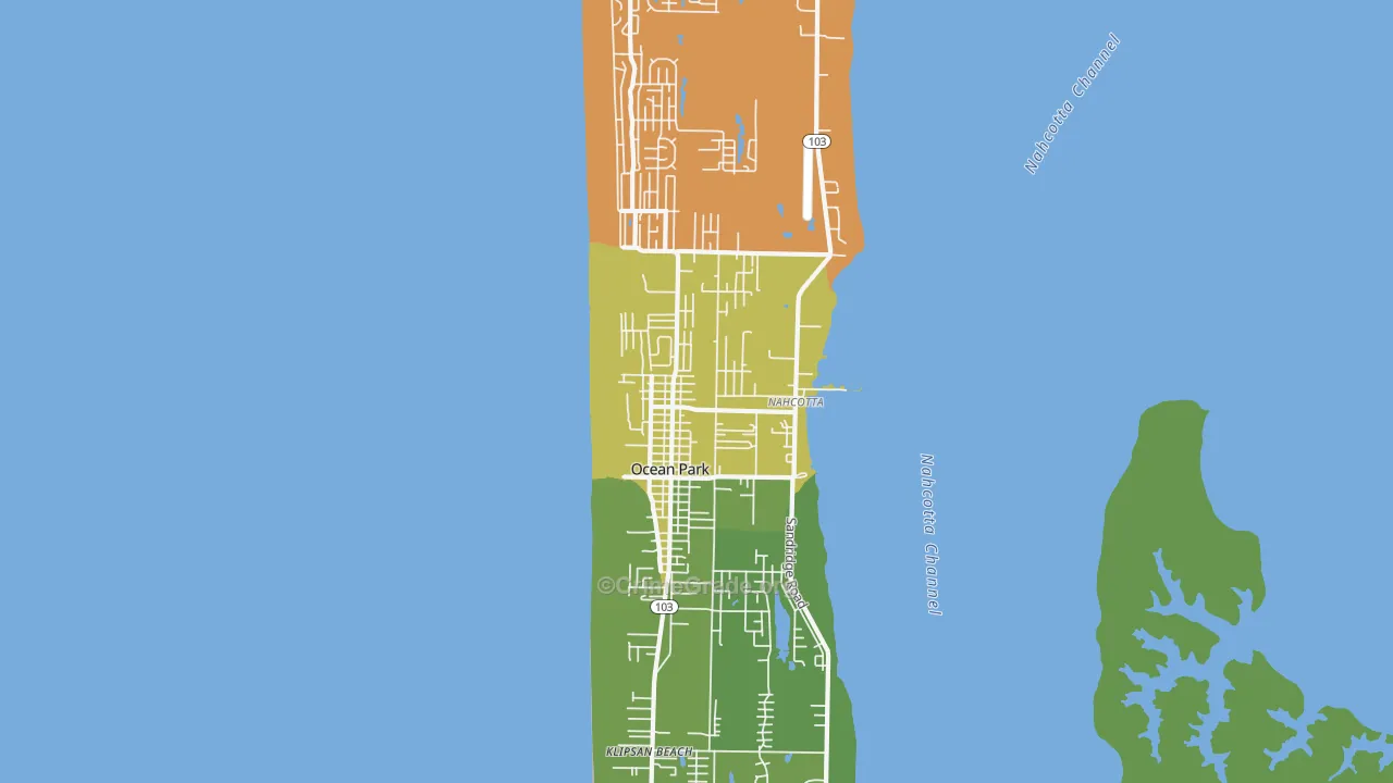 Ocean Park, WA Map of Vehicle Theft Rates