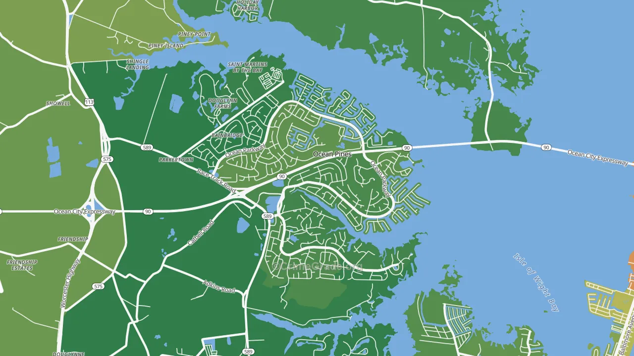 Ocean Pines, MD Map of Vehicle Theft Rates