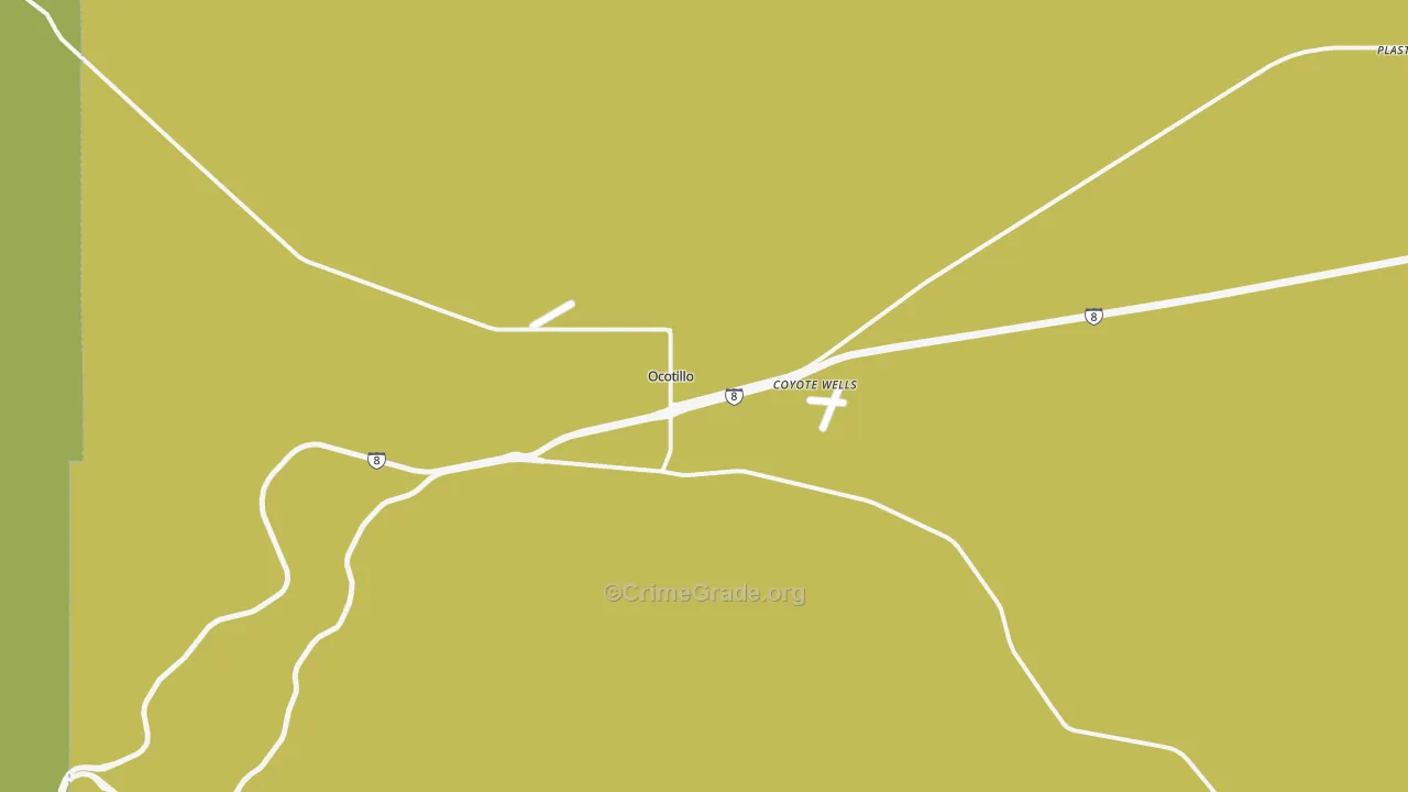 Ocotillo, CA Map of Vehicle Theft Rates