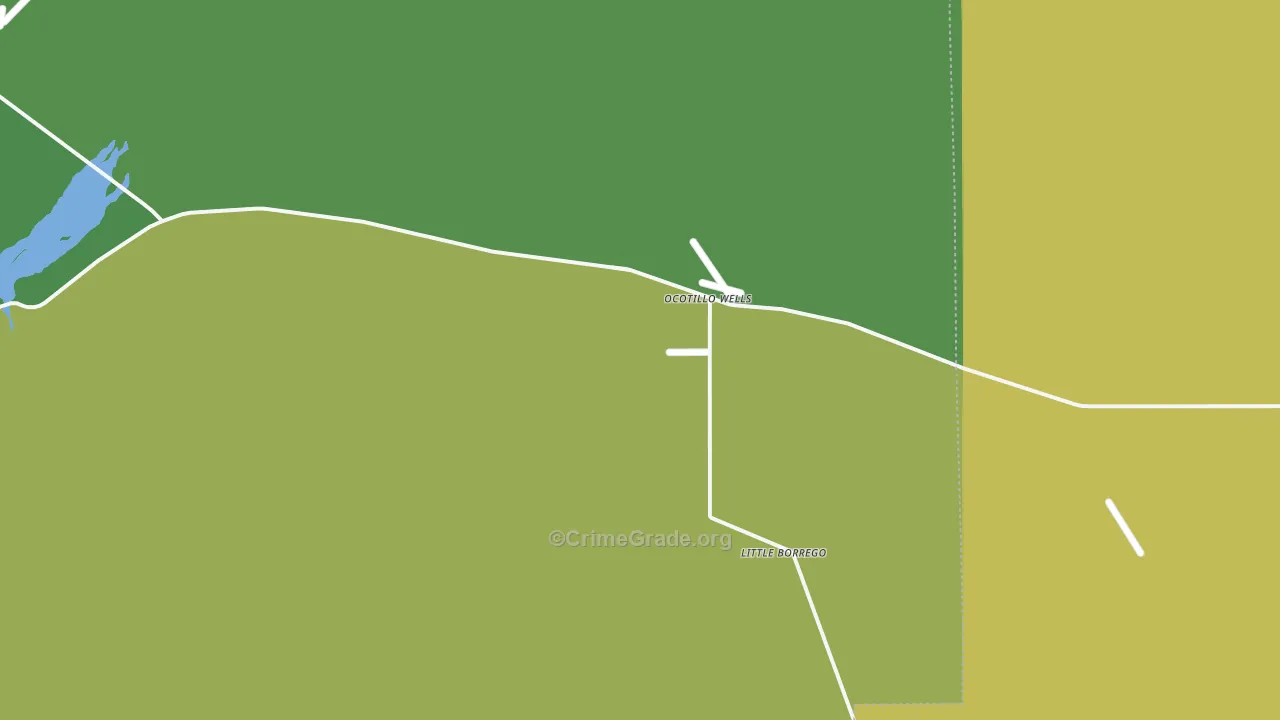 Ocotillo Wells, CA Map of Vehicle Theft Rates