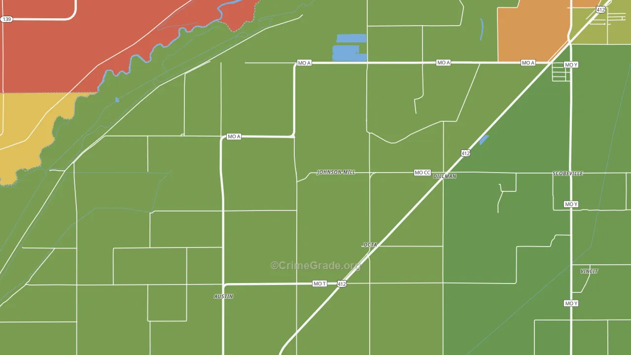 Octa, MO Map of Vehicle Theft Rates