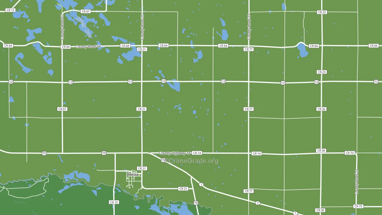 Odessa, MN Map of Vehicle Theft Rates
