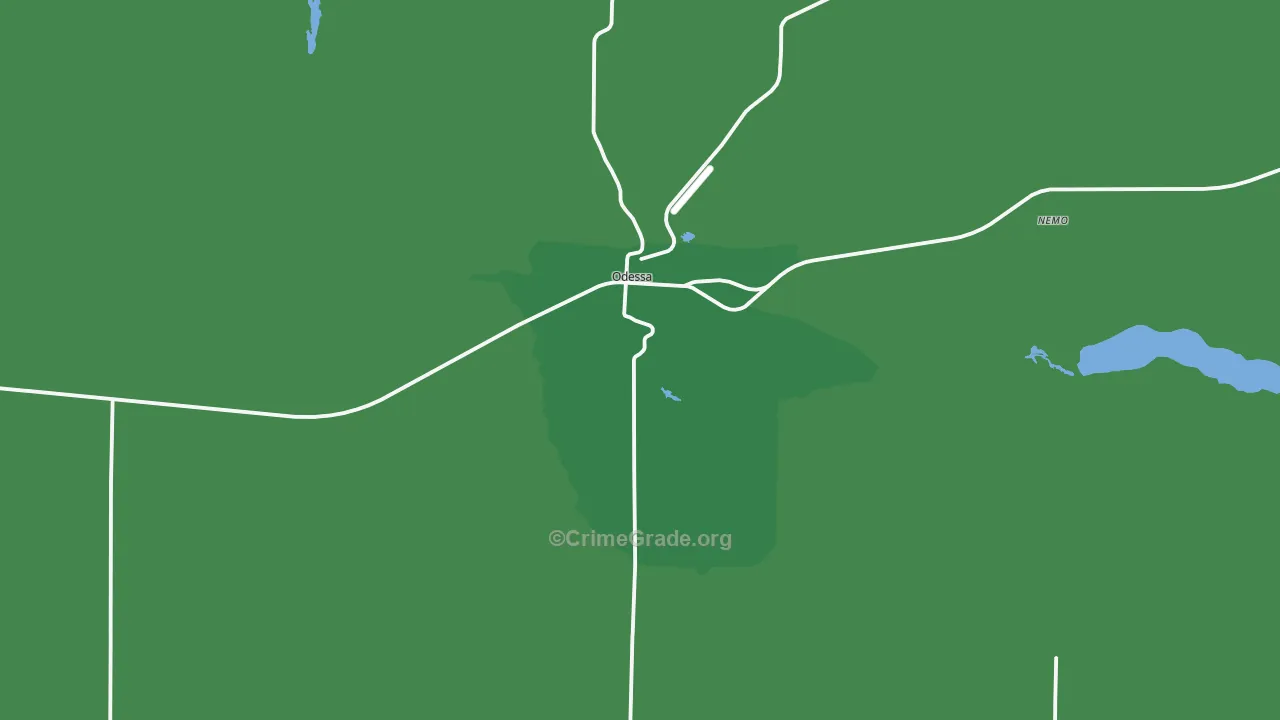 Odessa, WA Map of Vehicle Theft Rates