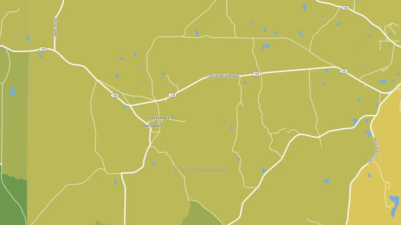 Odessadale, GA Map of Vehicle Theft Rates