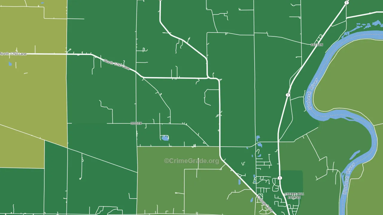 Odgen, IL Map of Vehicle Theft Rates