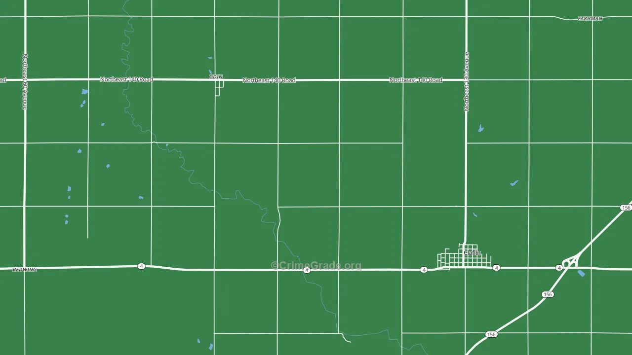Odin, KS Map of Vehicle Theft Rates