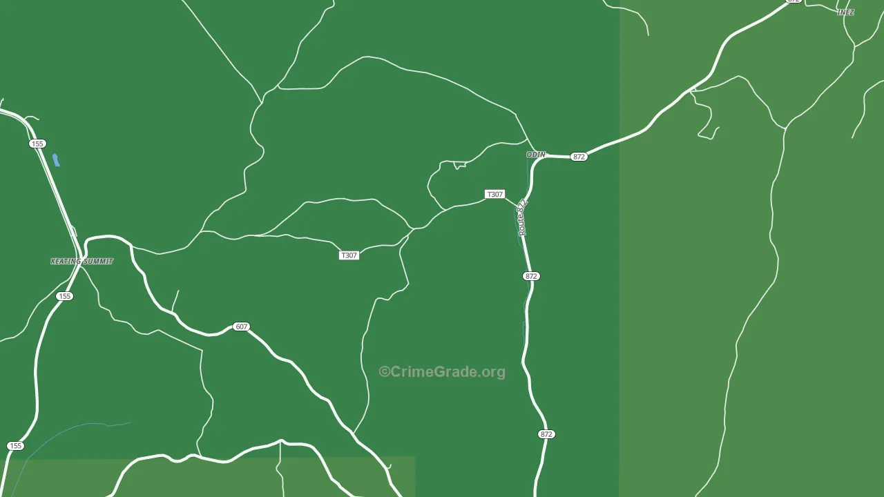 Odin, PA Map of Vehicle Theft Rates
