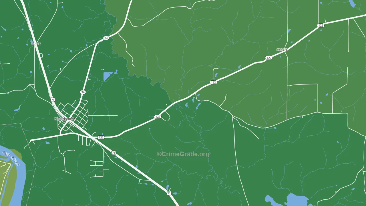 Odra, LA Map of Vehicle Theft Rates