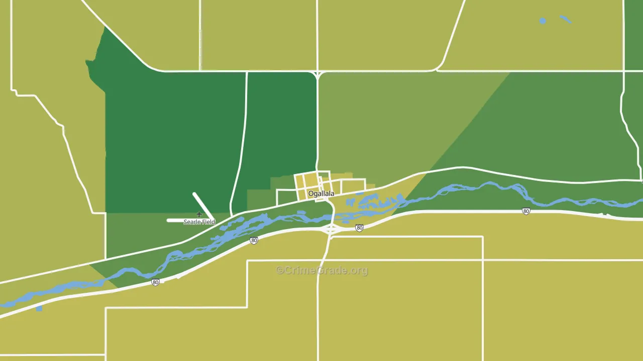 Ogallala, NE Map of Vehicle Theft Rates