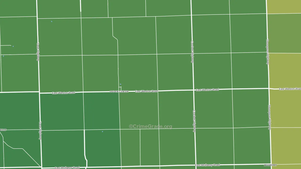 Ogden Center, MI Map of Vehicle Theft Rates
