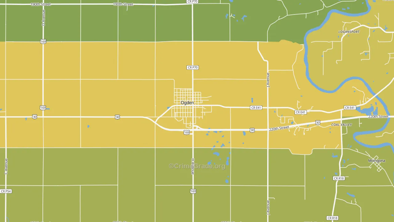 Ogden, IA Map of Vehicle Theft Rates