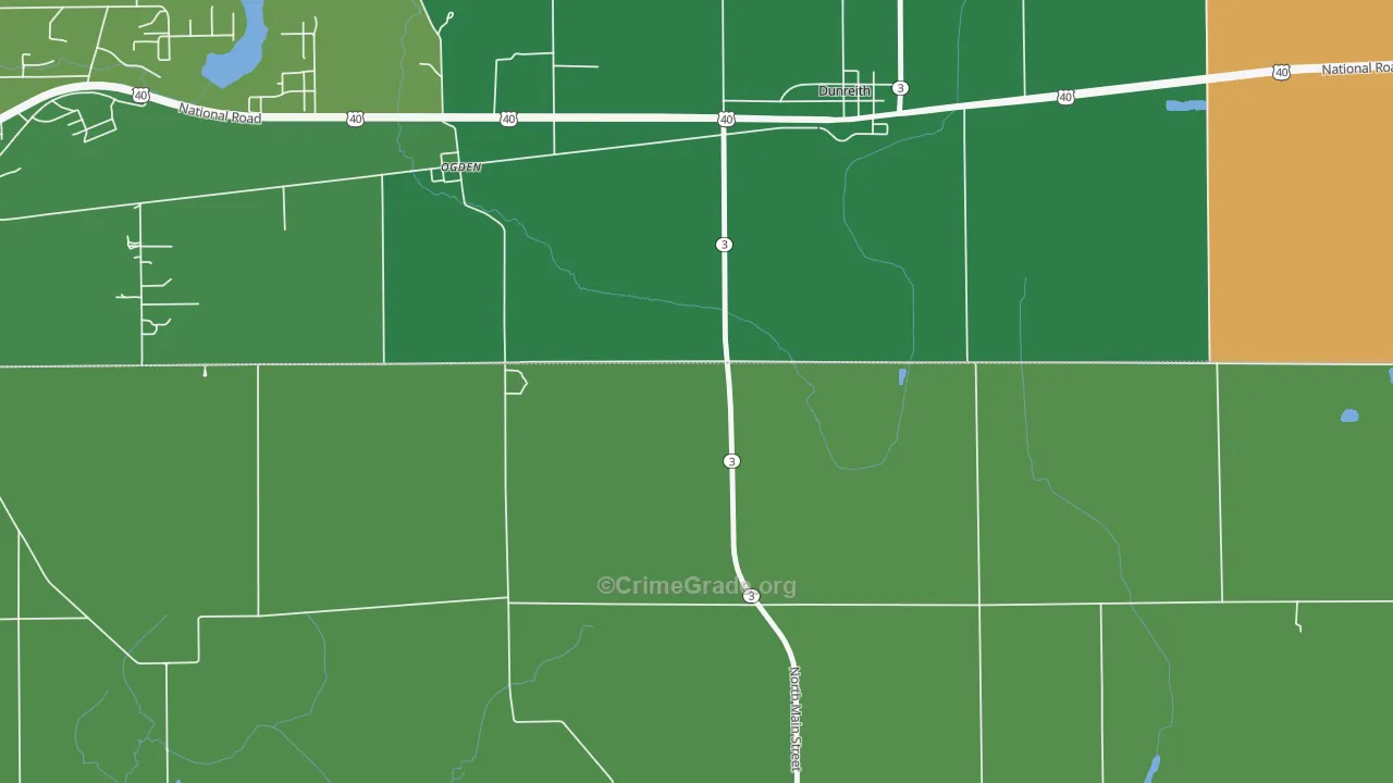 Ogden, IN Map of Vehicle Theft Rates
