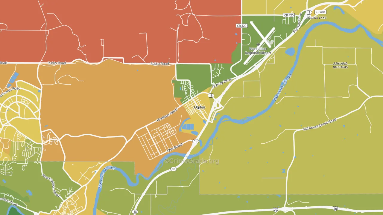 Ogden, KS Map of Vehicle Theft Rates