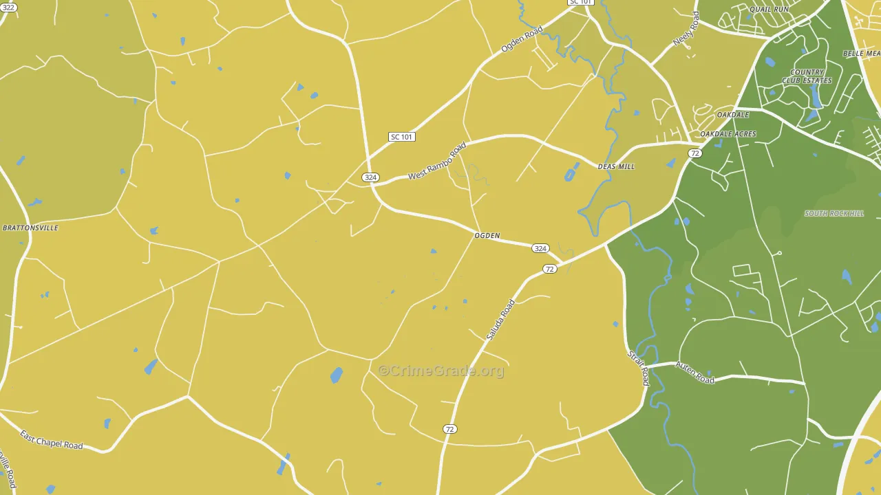 Ogden, SC Map of Vehicle Theft Rates