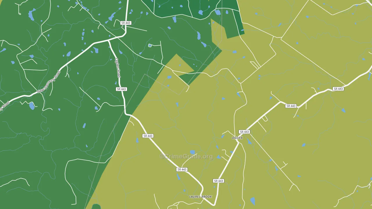 Ogden, TN Map of Vehicle Theft Rates
