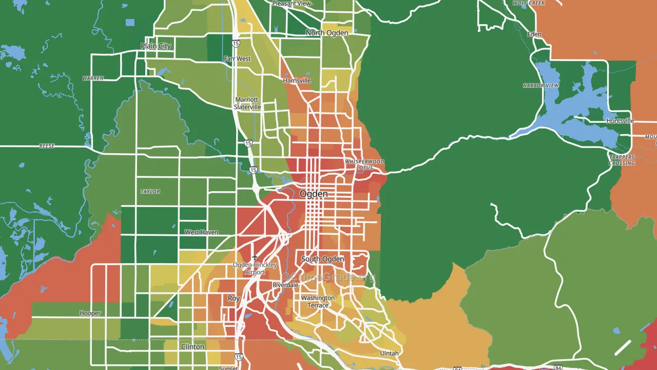 Ogden, UT Map of Vehicle Theft Rates
