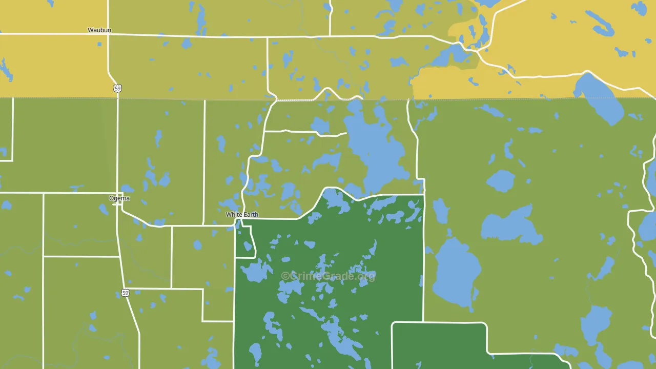 Ogema, MN Map of Vehicle Theft Rates