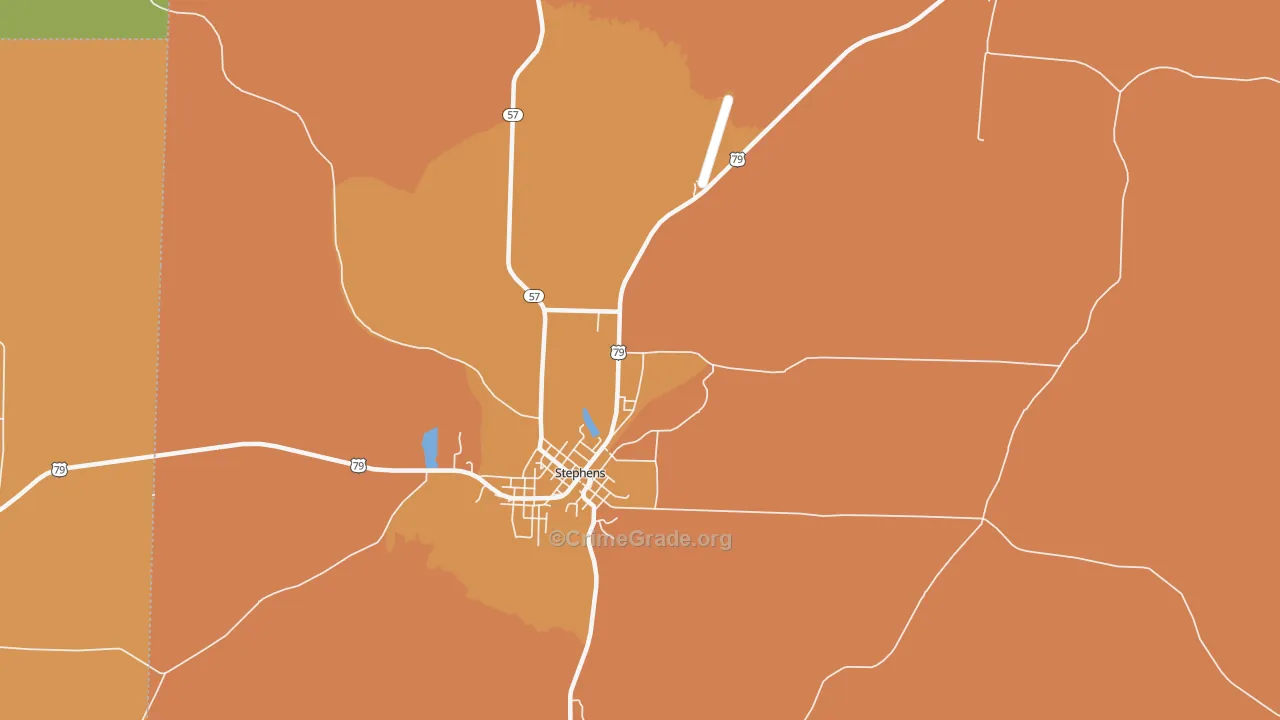 Ogemaw, AR Map of Vehicle Theft Rates