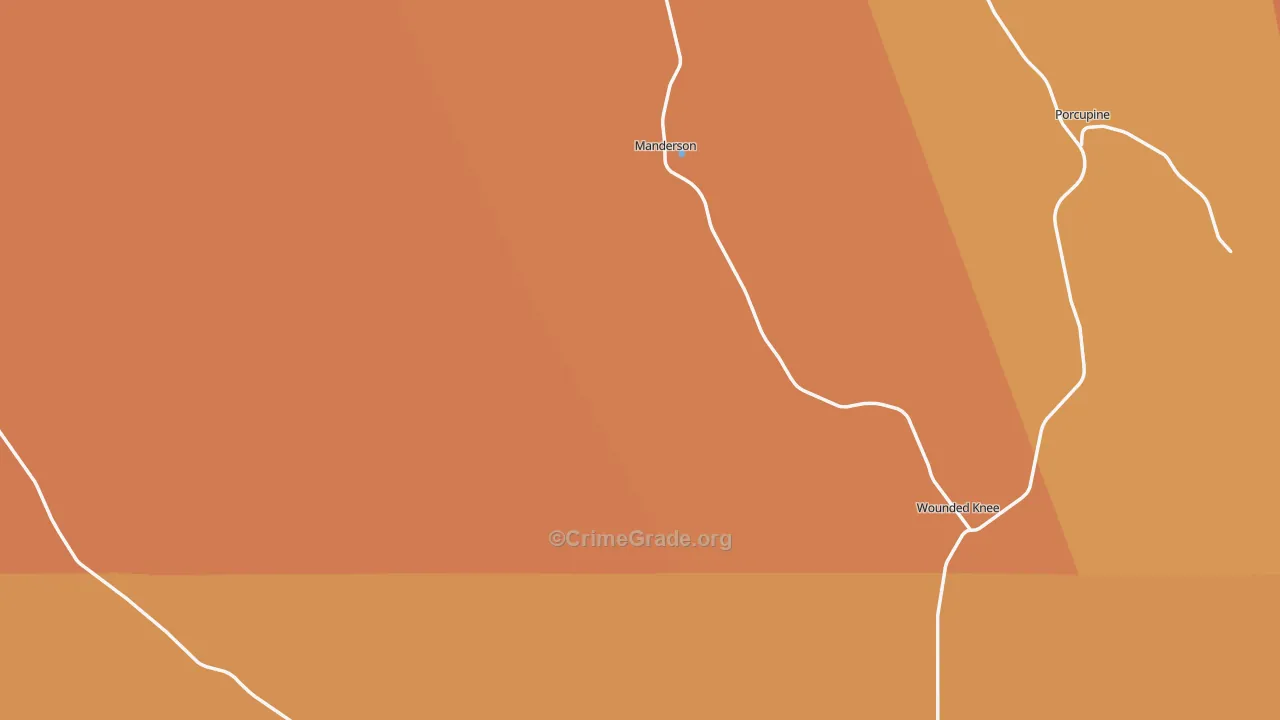 Oglala Lakota County, SD Map of Vehicle Theft Rates