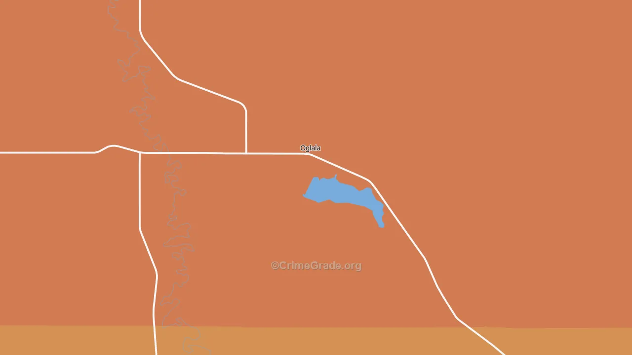 Oglala, SD Map of Vehicle Theft Rates