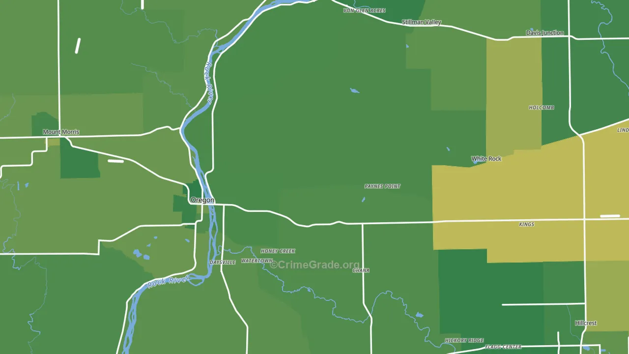 Ogle County, IL Map of Vehicle Theft Rates