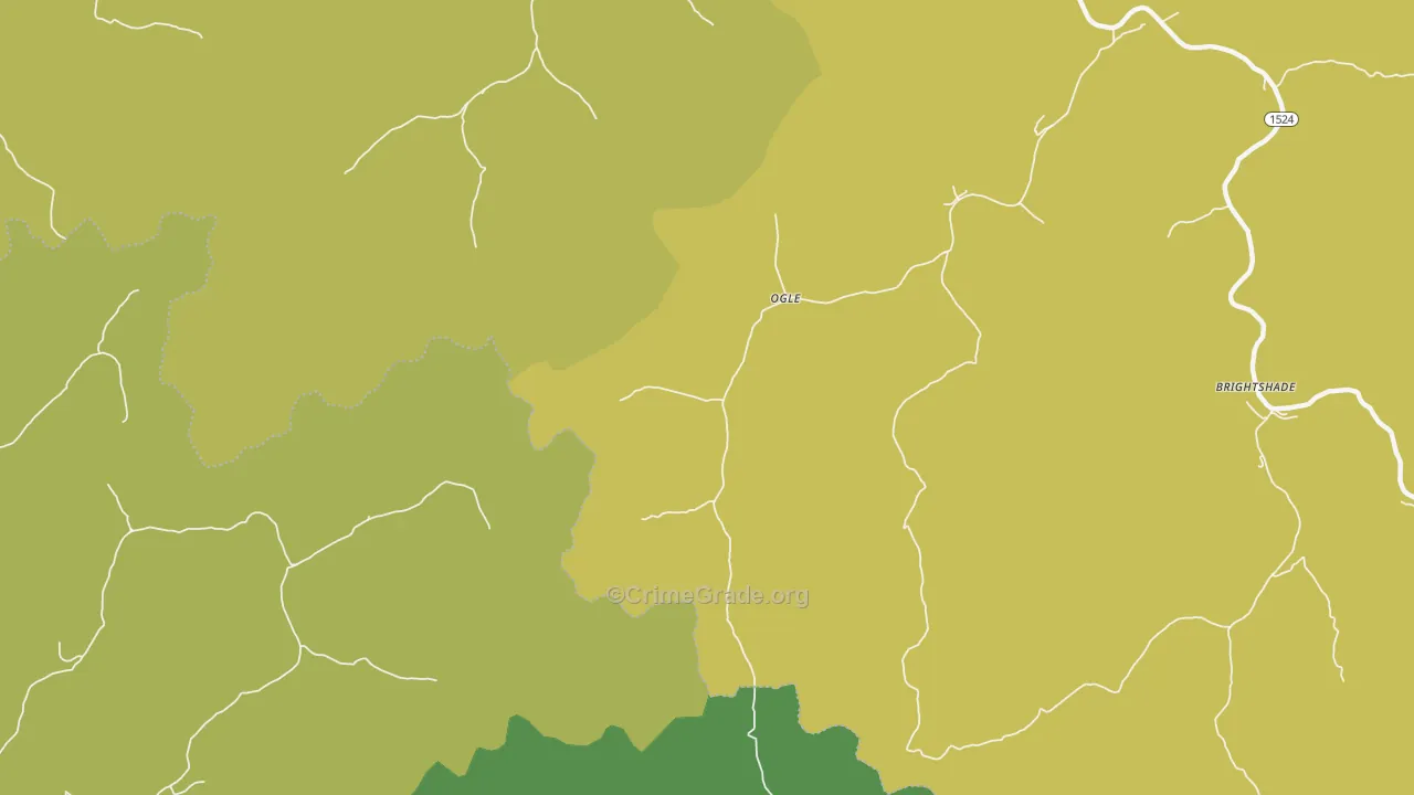 Ogle, KY Map of Vehicle Theft Rates