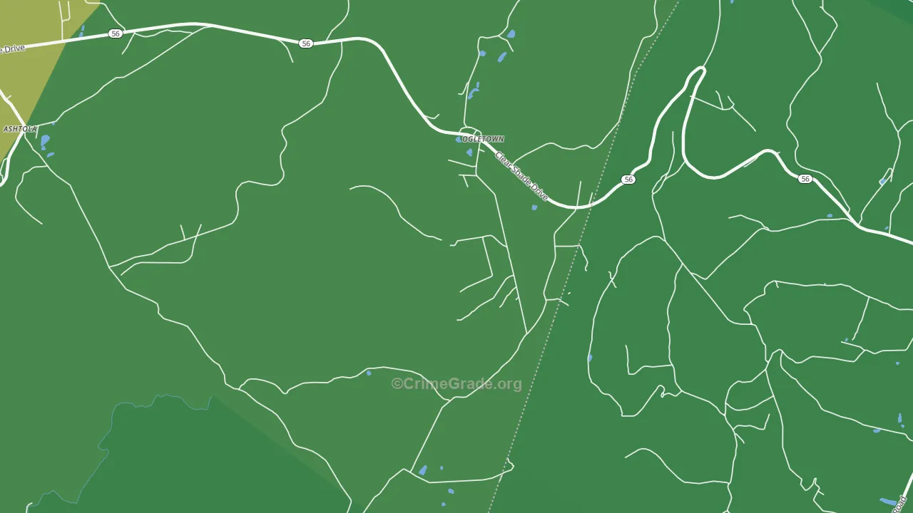 Ogletown, PA Map of Vehicle Theft Rates