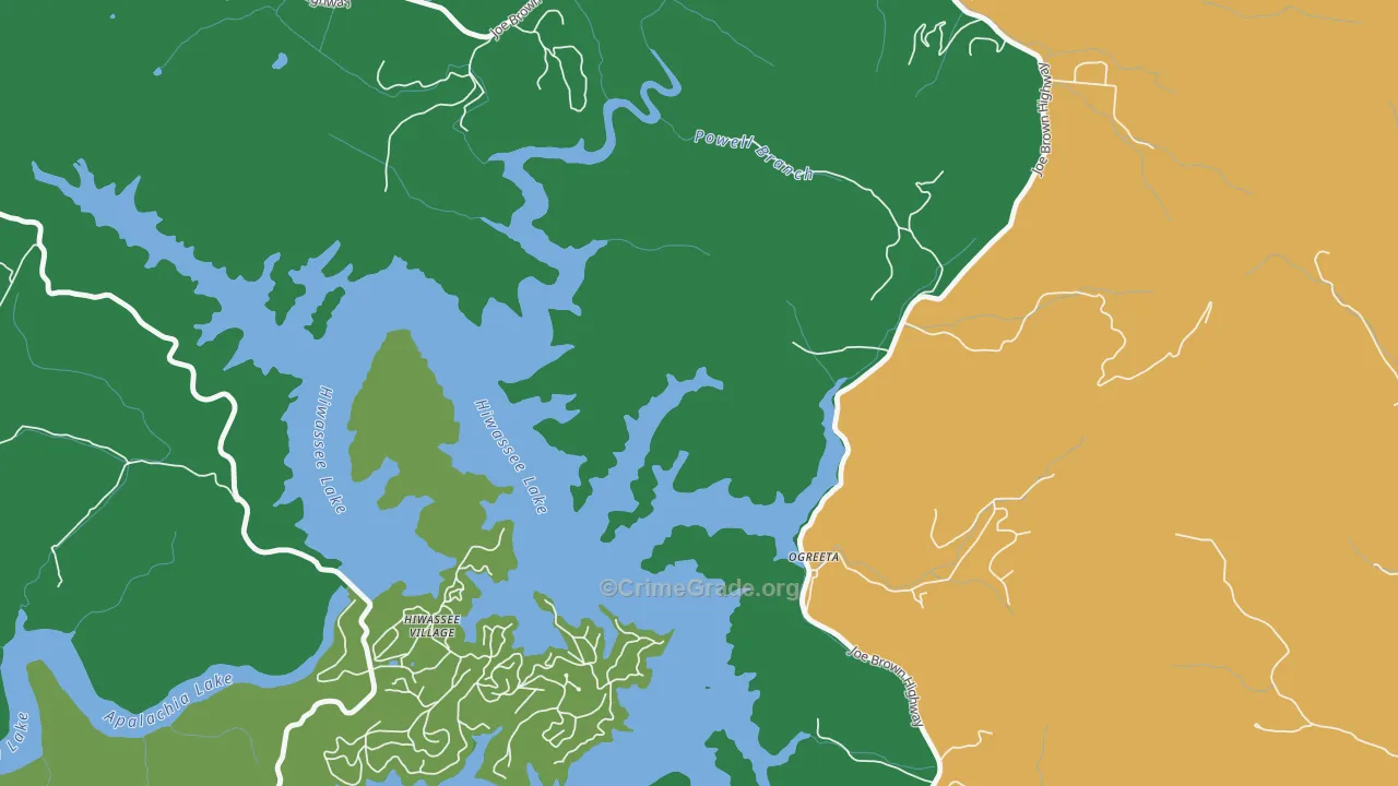 Ogreeta, NC Map of Vehicle Theft Rates