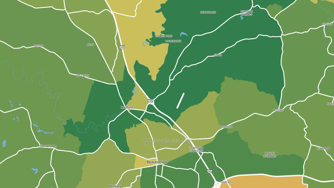 Ohio County, KY Map of Vehicle Theft Rates