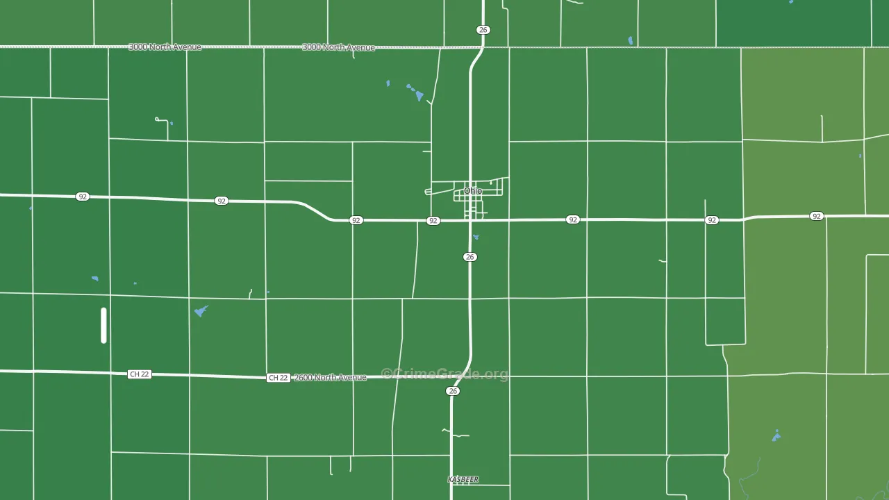 Ohio, IL Map of Vehicle Theft Rates