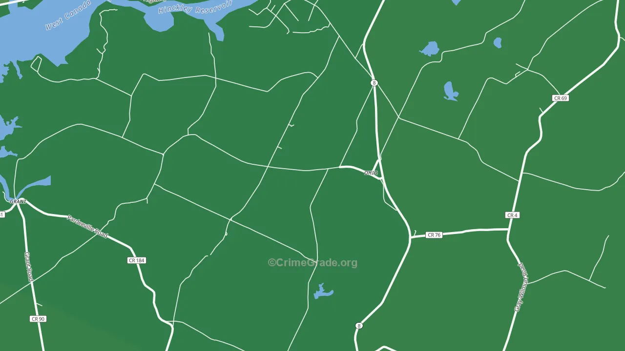 Ohio, NY Map of Vehicle Theft Rates