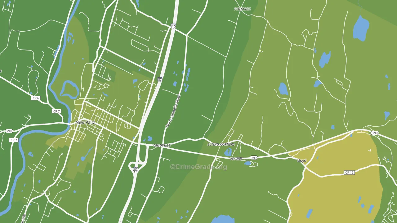 Ohioville, NY Map of Vehicle Theft Rates