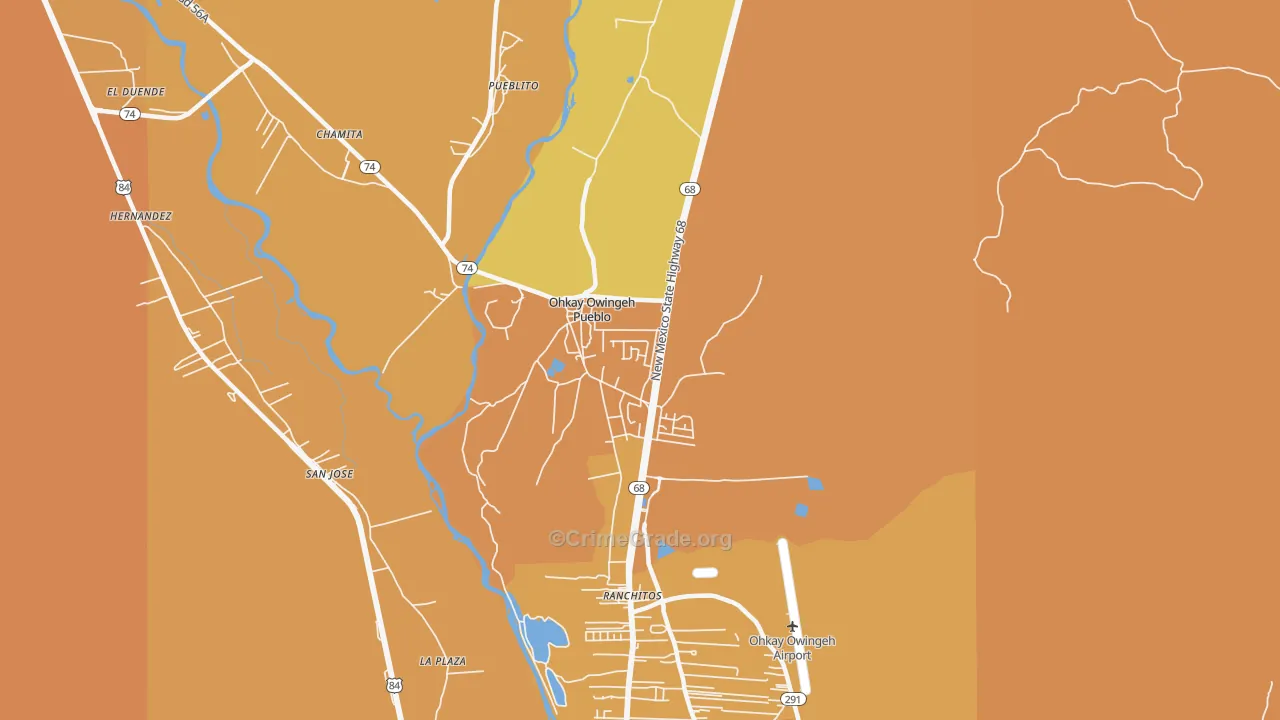 Ohkay Owingeh, NM Map of Vehicle Theft Rates