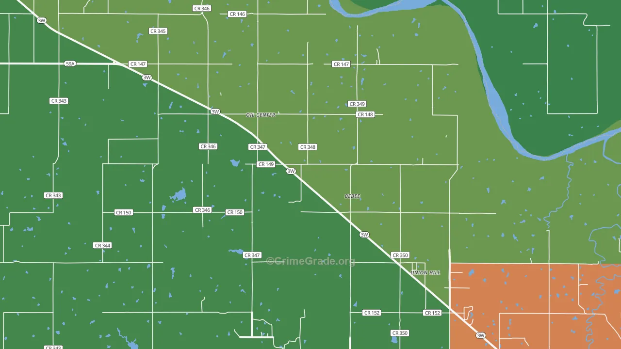 Oil Center, OK Map of Vehicle Theft Rates