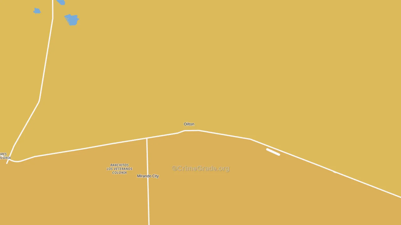 Oilton, TX Map of Vehicle Theft Rates