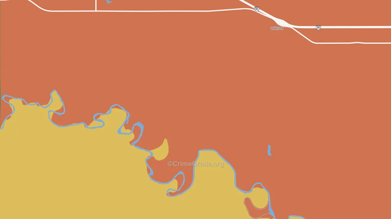 Okaton, SD Map of Vehicle Theft Rates