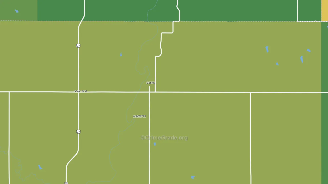 Oketo, KS Map of Vehicle Theft Rates