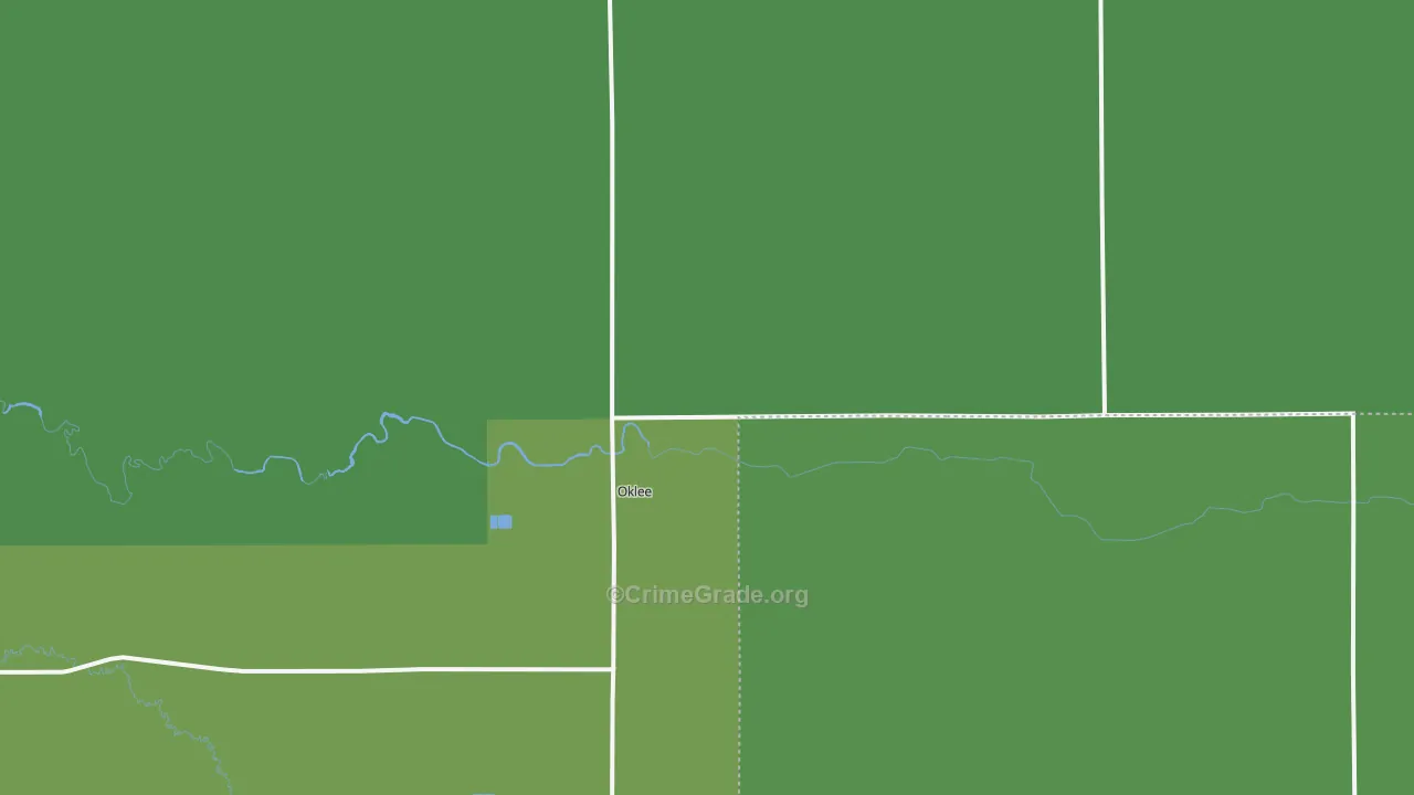 Oklee, MN Map of Vehicle Theft Rates
