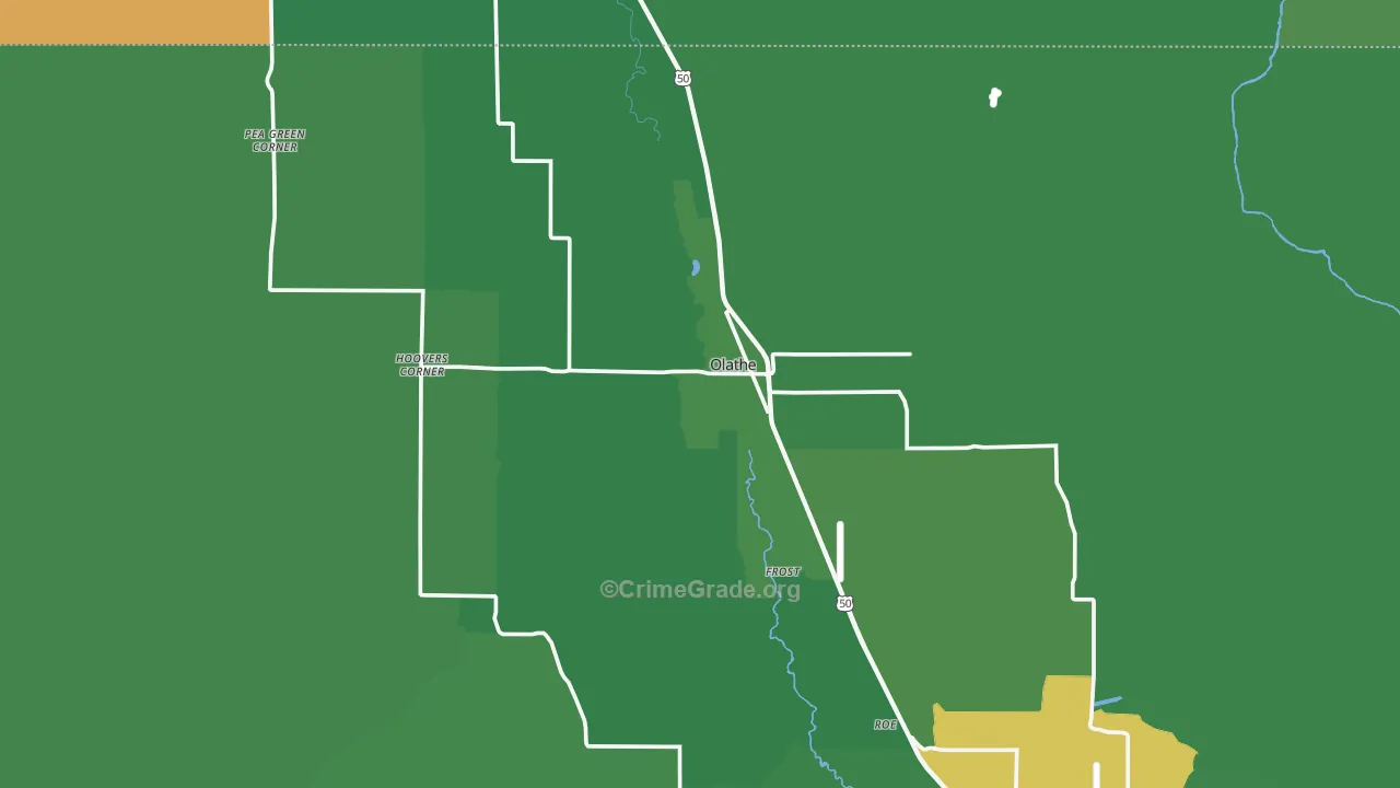 Olathe, CO Map of Vehicle Theft Rates