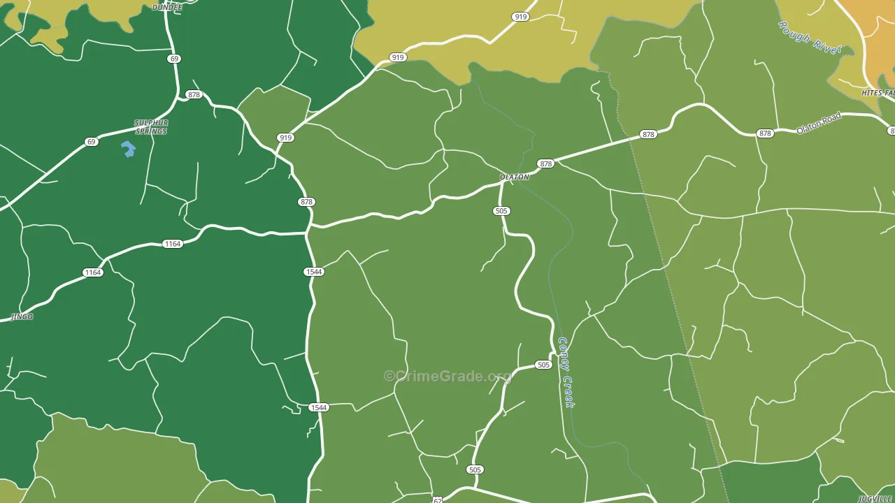 Olaton, KY Map of Vehicle Theft Rates
