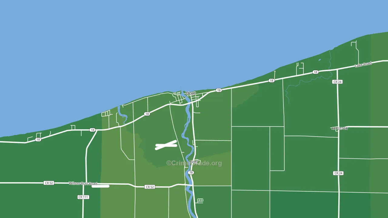 Olcott, NY Map of Vehicle Theft Rates