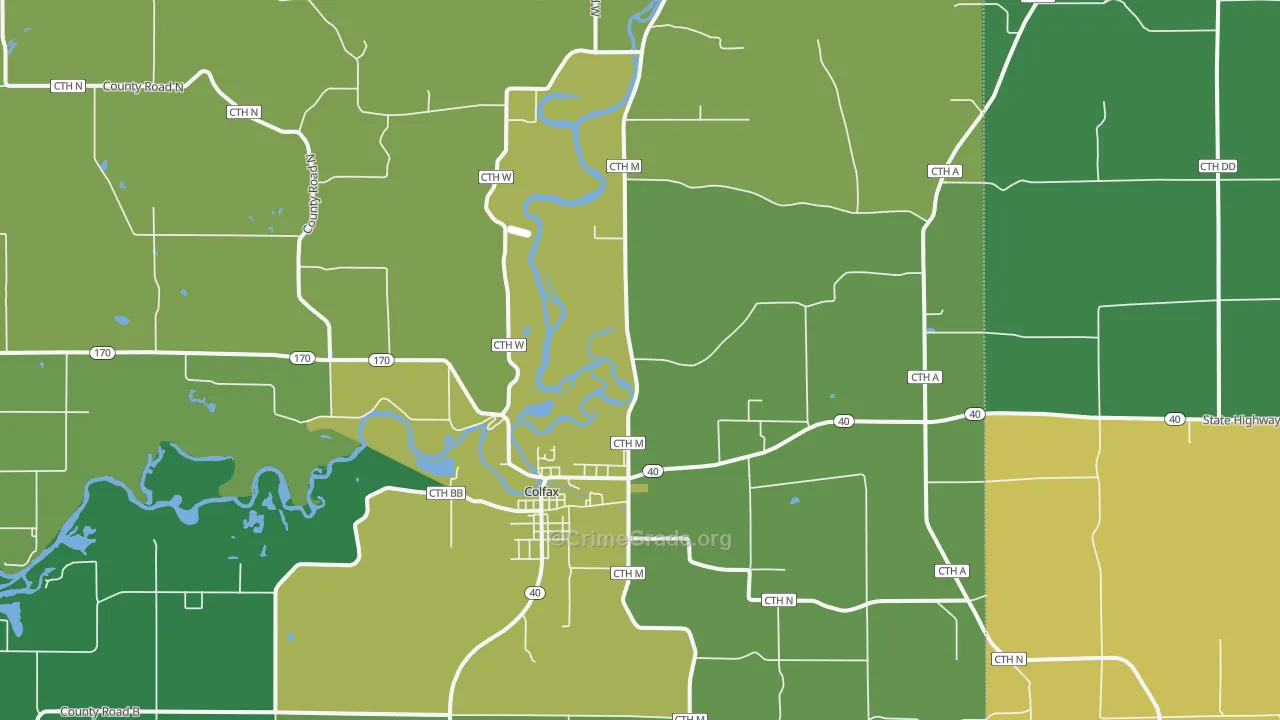 Old Albertville, WI Map of Vehicle Theft Rates