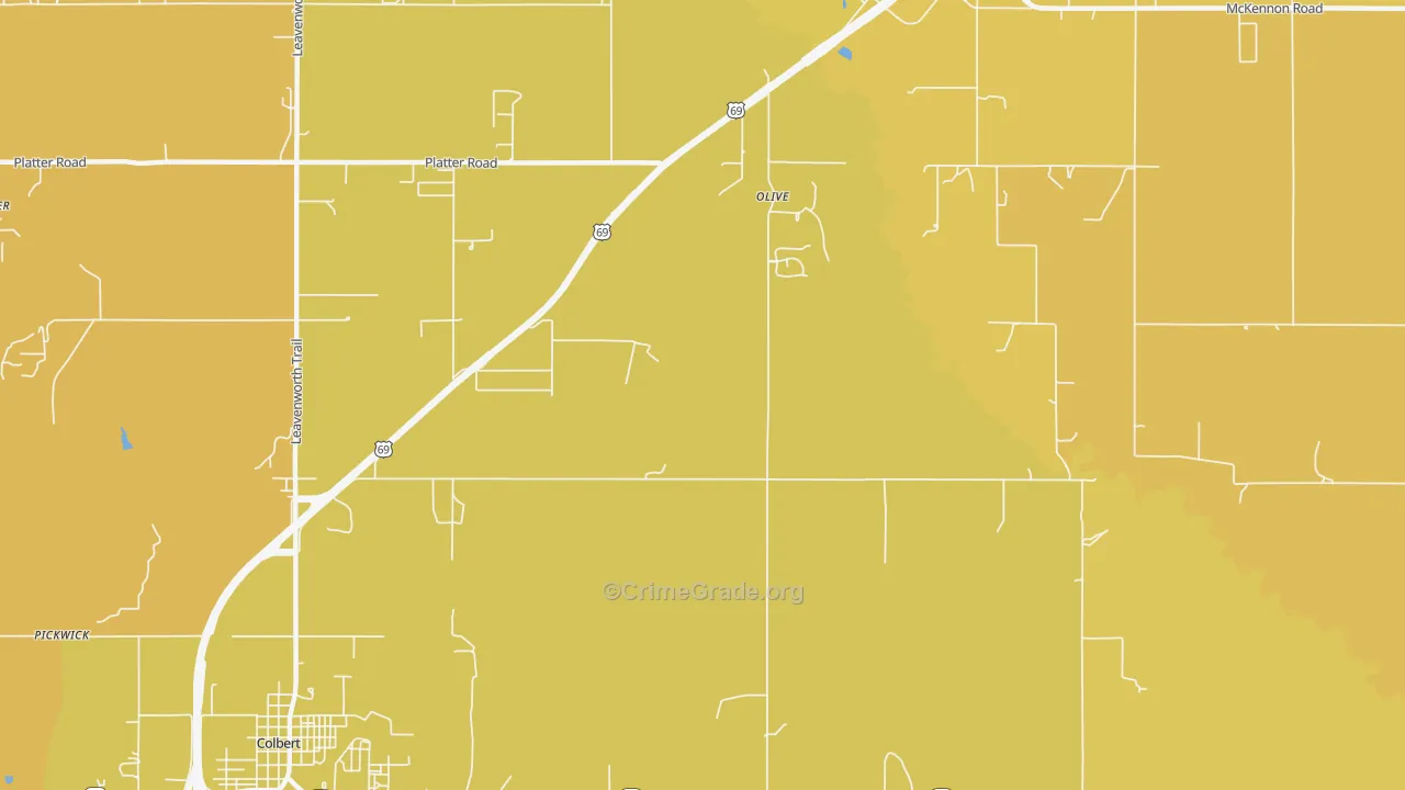Old Allison, OK Map of Vehicle Theft Rates