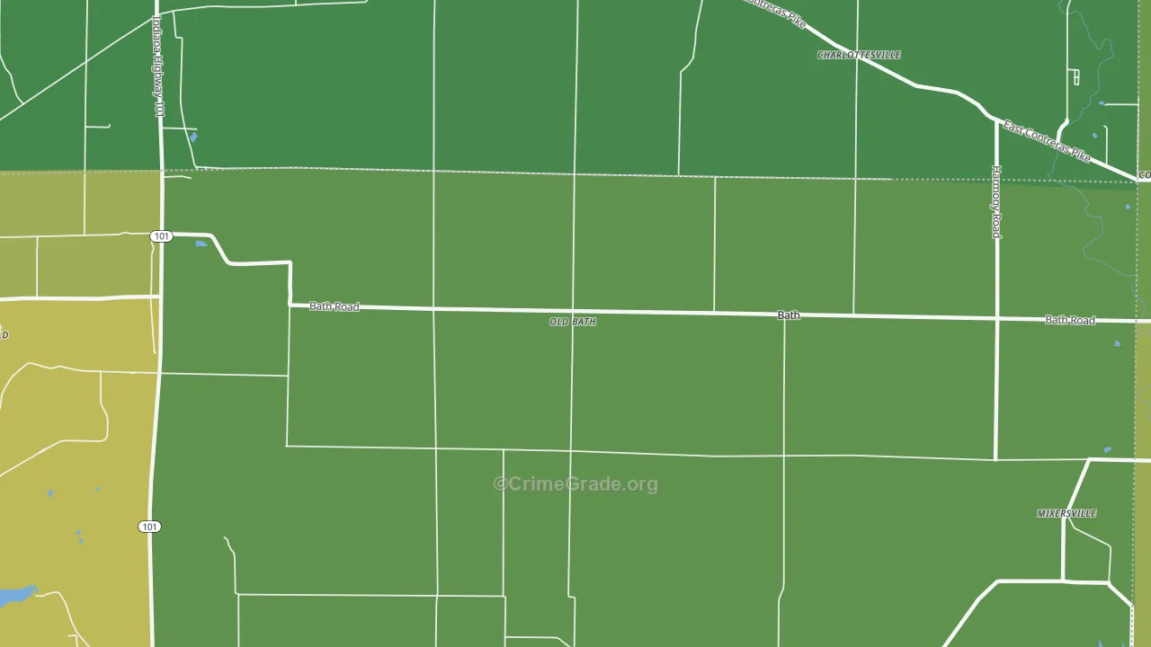 Old Bath, IN Map of Vehicle Theft Rates